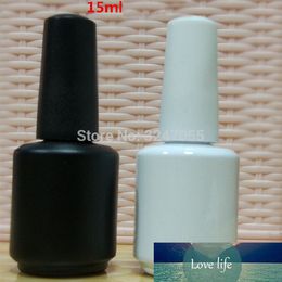 15ML Glass White/Black Nail Oil Refillable Bottle, Empty Nail Art Polish Container with A Lid Brush, Nail Gel Polish Bottles