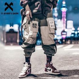 11 BYBB'S DARK Patchwork Pockets Cargo Pants Men Harajuku Hip Hop Sweatpant Male Joggers Track Trousers Streetwear Techwear 201110