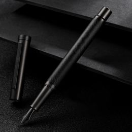 Black Metal Fountain Pen Titanium Black EF/F Nib High Quality Tree Texture Excellent Writing Gifts For Business Office Supplies 201202