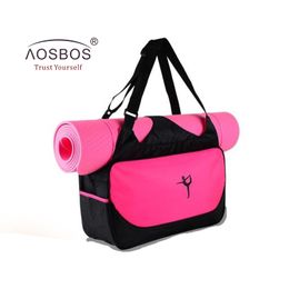 Aosbos Hot Yoga Bag Multifunctional Clothes Gym Bag Women Waterproof Sport Bags Shoulder Yoga Mat Bags Large Capacity Handbag Q0115