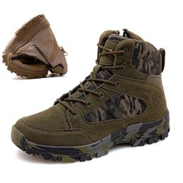 Merkmak High Quality Men's Winter Leather Shoes Waterproof Snow Military Combat Men Sneakers Tactical Boots Y200915