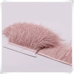 10yards/lot Feather Boa Stripe for Party pink white Long Ostrich Feather Plumes Fringe trim 10-15cm Clothing Dress skrits Accessories