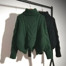 Women Sweaters Warm Turtleneck Pullover Twist Pull Jumpers Autumn Knitted Sweaters Thick Warm Christmas 201223