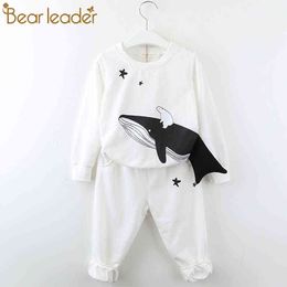 Bear Leader Kid Clothing Boy Girls Sets Spring Autumn Long Sleeve Cartoon Pattern T-shirt with Casual Pant 2PCS Sports Kid Suit Y220310