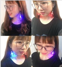 Dangle & Chandelier Korean Harajuku Personality Funny Nightclub Colorful Light Bulb Earrings Female 1 Pair1