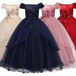 Çocuklar için elbiseler kızlar için prenses parti kız elbise çocuklar giysi kızlar için doğum günü elbiseler uzun tül çiçek gelinlik