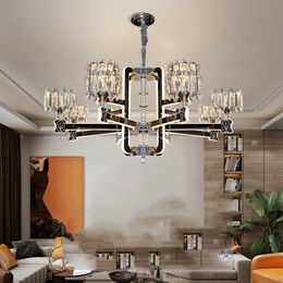 New light luxury crystal chandelier fashionable acrylic lamp arm luminous pendant lights living room bedroom dining pendant lamps