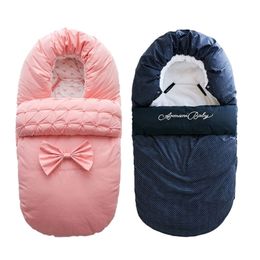 Premium Baby Sleeping Bag borns Sleepsacks Blanket Envelope Bow Outer Toddler Winter Warm Swaddle Stroller Wrap 220216