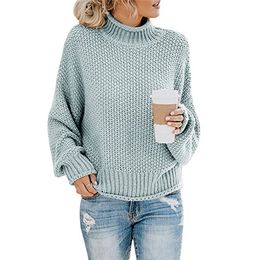 Turtleneck Knitted Sweater Women Jumpers Loose Autumn Long Sleeve Woman Pullovers Sweaters Casual Plus Size Winter Sweater 201111