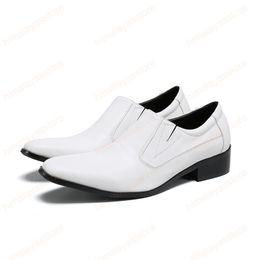 Classic Handmade Real Leather Men Shoes Square Toe White Party Men Dress Shoes Business Formal Shoes Footwear