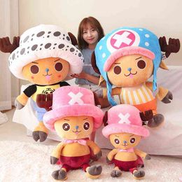 Stuffed Plush Animals Big Size Anime One Piece Chopper Plush Stuffed Doll Toy Kawaii Cute Lovely Soft Plush Toys Kids Pillow Gift Children Birthday 240314