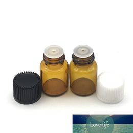 100pcs/lot Essential Oil Amber Glass Vials with Orifice Reducer Screw Cap Small Sample Mini 2ml Bottle Free Shipping