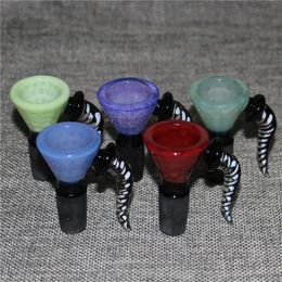 New style Colourful Hookah Bong bowl 14mm 18mm Male Coloured Glass Dry Herb Bowls For Glass Bongs Water Pipe Smoking Pipes