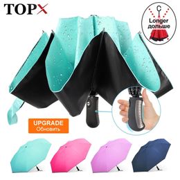 Folding Reverse Umbrella Rain Women Men Big Windproof Black Coating Sun Umbrellas Gifts Parasol Automatic Business Car Paraguas 201218