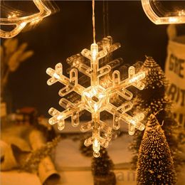 LED Christmas Light string suction cup hanging lamp Star string lights window room decoration lights Bells Snowflake Tree 100pcs T1I3069