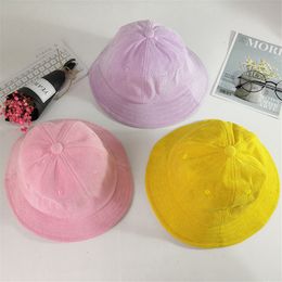 Chlid Hats Girls Corduroy Cute Bucket Women Pure Colour Caps Sweet Sunhat Year-round Section Cap