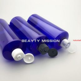 BEAUTY MISSION Blue 12 pcs 500ml Plastic Empty PET Flat Shoulder Bottle With Flip Cap 500cc Cosmetic Refillable Sub bottlinggood qualtity