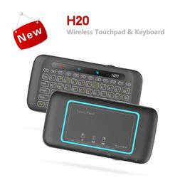 android mini tv Canada - New H20 2.4G Wireless Backlight Mini Keyboard Touchpad Remote Control For Laptop X96 Mini TV Box Android Tablet PC