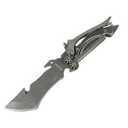 sheath knives Australia - Multifunctional Outdoor tool Knife 440C Stone Wash Blade Steel Handle EDC Gear With Nylon Sheath H5351
