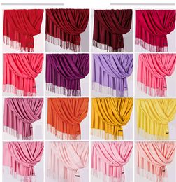Women Solid Colour Cashmere Scarves With Tassel Lady Winter Autumn Long Scarf Thinker Warm Female Shawl Hot Sale Men Scarf