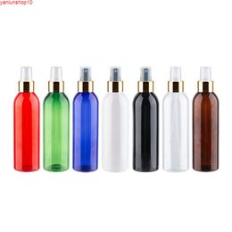 25Pcs Empty Plastic Refillable Bottles With Gold Sprayer Pump PET Freshener Containers 250ml Perfume Bottle Aluminum Sprayerhigh quatiy