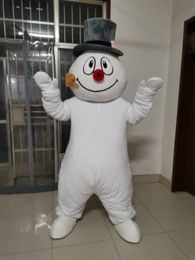 Snowman wearing a bowler hat mascot Costume for Party Cartoon Character Mascot Costumes for Sale free shipping support customization