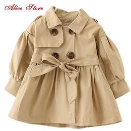 Alice Autumn winter children's clothing baby girl windbreaker fashion solid color top for 1-6Yrs old kids K1 LJ200828