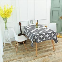 Cotton Rectangle Plaid Blue Table Cloth Printed Tablecloth Home Protection Decoration Elegant Table Cover Home Textile Mantel