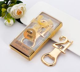 100 pcs Gold Digital 21 Opener Beer Bottle Opener wedding Giveaway Gift For Guest SN4969