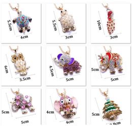 Women Sweater Chain Necklace Turtle Design Rhinestones Crystal Pendant Necklaces Jewellery Clothing Accessories Drop jlljef