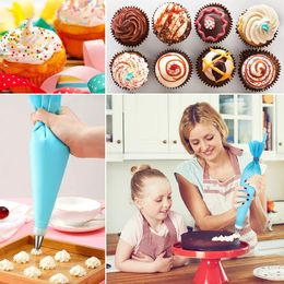 Silicone Pastry Bag Tips Kitchen DIY Icing Piping Cream Reusable Pastry Icing Bag and Tips Cake Decorating Tools 36 PCS/Set V3