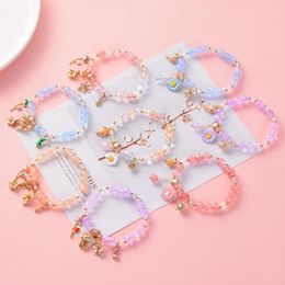 Petite Marguerite Bracelet Doux Fleur Main Perles Deux Pièces Ensemble Femmes Étudiant De Mode Bijoux Accessoires Champignon Vente Chaude 10xw M2