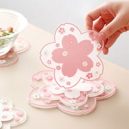 Japan Style Cherry Blossom Heat Insulation Table Mat Family Office Anti-skid Tea Cup Milk Mug Coffee Cup Coaster