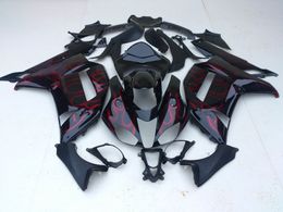 Injection Mould Fairing body kit for KAWASAKI Ninja ZX6R 636 07 08 ZX 6R 2007 2008 Red flames black Fairings bodywork+Gifts KB37