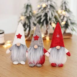 long beard Christmas Santa Plush Doll Face Handmade Elf Dwarf Decoration Home Christmas Decoration gift