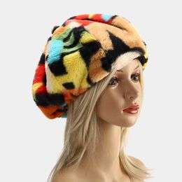 Retro Beret Hat Women Fashion Print Felt Beret Hat Female Harajuku Painter Autumn Winter Outdoor Newsboy Women