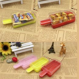 120Pcs Creative popsicle shape plastic wedding candy box baby birthday gift boxes ice stick candy boxes Random Colour