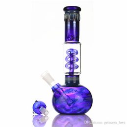 5mm thick Beaker Bong glass water bongs with 14mm pipes Spiral Perc tobacco hookahs Bowl