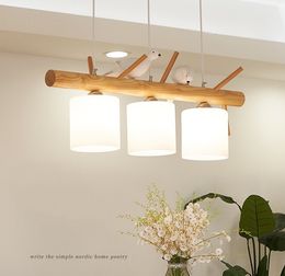 Creative Wood Sticks Chandelier Dining Room Table Lights Ceiling Hanging Lamp Art Deco Restaurant Lighting Fixtures