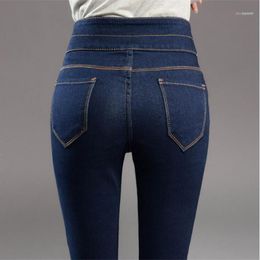 Women's Jeans Women's Wholesale- 2022 Autumn High Waist Skinny Women Full Length Denim Pants Female Plus Size Tight Trousers Black For