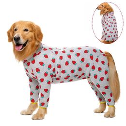 Miaododo Cotton Large Dog Clothes Pajamas Medium Dog Costume Jumpsuits Clothes For Dogs Male Female Fully Covered Belly 201114