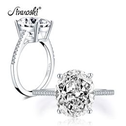 AINUOSHI Fashion 925 Sterling Silver 5.0ct Big Oval Cut Engagement Ring Simulated Diamond Wedding 10x12mm Bridal Ring Jewelry Y200106