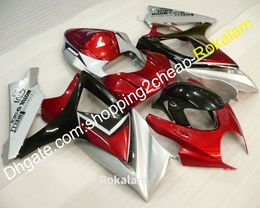 Moto Bodywork Parts For Suzuki GSX-R1000 K7 07 08 GSXR1000 GSX R1000 GSXR 2007 2008 Silver Red Black Fairing (Injection molding)