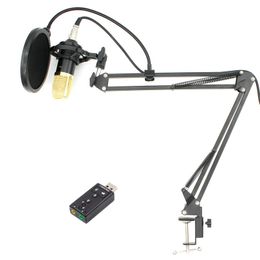 Professional Studio Condenser Microphone bm700 Stand Pop Filter for Computer PC Video Recording BM 700