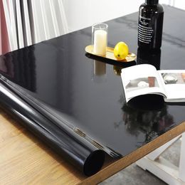 Black Tablecloth manteles Transparent Waterproof Kitchen Table protective table cover oil proof Glass Soft Cloth Table cloth 1.0 201120