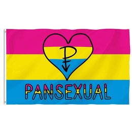 Pansexual LGBT Pride Flags Banners 3x5FT 100D Polyester Fast Shipping Vivid Color With Two Brass Grommets