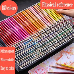 48/72/120/150/180 color water-soluble color pencil artist drawing sketch special wooden pencil set school art stationery Y200709