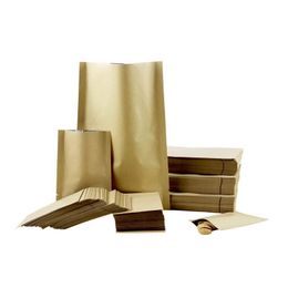 2021 Winco Pack Flat Bottom Three Side Seal Kraft Paper Packaging Bag with Foil Lined for Coffee Tea Candy