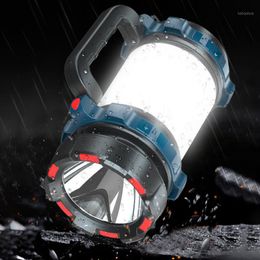 Flashlights Torches Powerful Rechargeable Portable Searchlight Switch Waterproof LED Torch Spotlights Outdoor Lighting