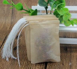 Portable Single Drawstring Heal Tea Bags Tools Disposable Wood Pulp Philtre Paper Tea Strainer Philtres Bag Home Office 8*10CM SN1815